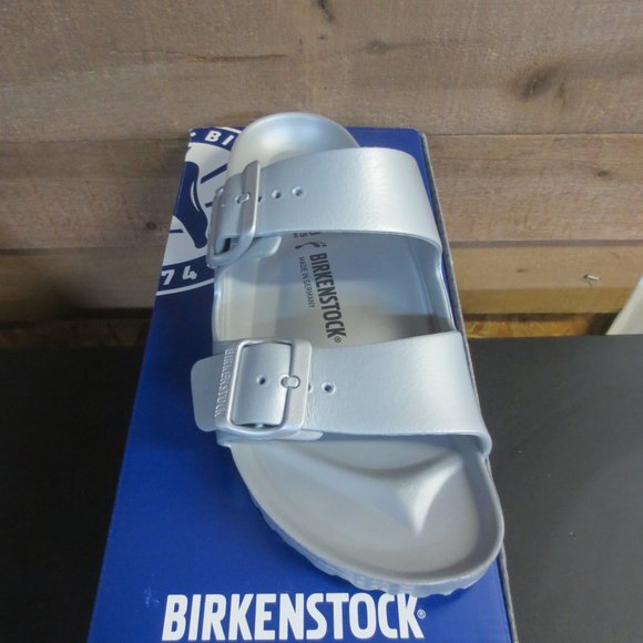 BIRKENSTOCK Shoes - Birkenstock Women's Arizona EVA Sandals - Silver - US LADIES SIZE 7 MENS 5